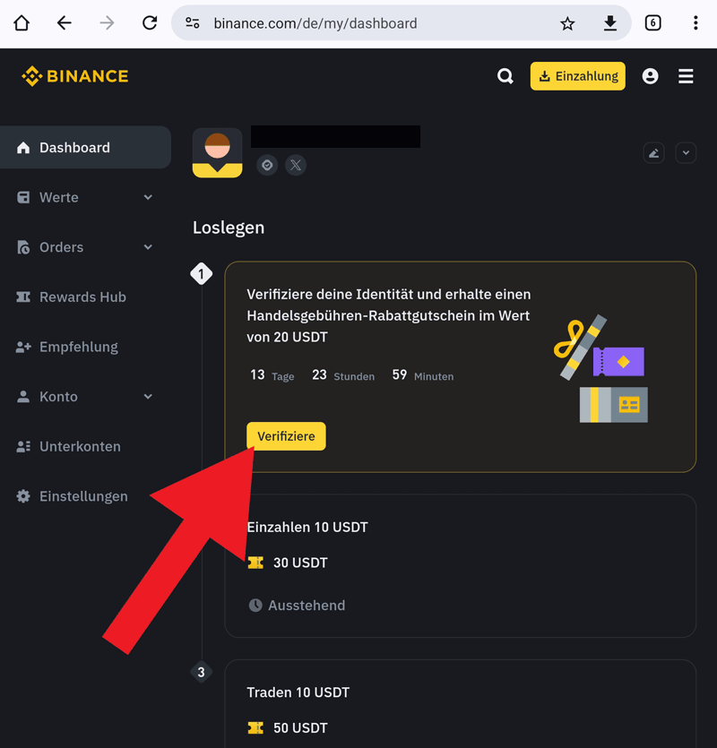 Binance Registrierung 3