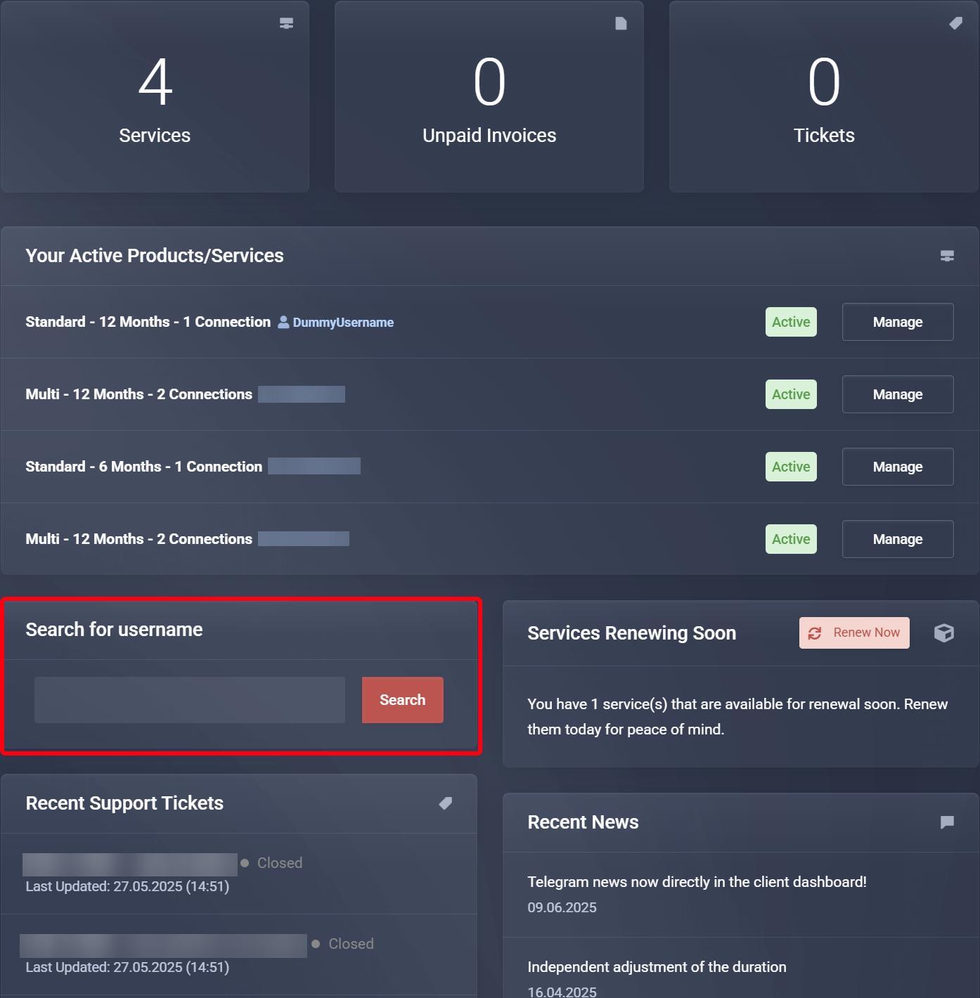 Username search result 1